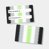 Aanpasbare ZigZag Boho Agender Pride Vlag Badge (Voor- en achterkant)
