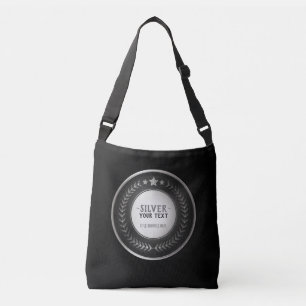 AANPASBARE ZILVEREN KAMPIOEN MEDAILLE MET EIGEN OP CROSSBODY TAS