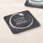 Aanpasbare Zin Coffee Teach Repeat Bier Onderzetter (Linkerzijde)
