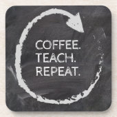 Aanpasbare Zin Coffee Teach Repeat Bier Onderzetter (Voorkant)