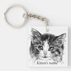 Aanpasbare Zoete kleine Kitten Sleutelhanger