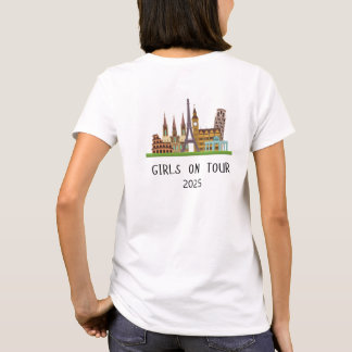 AANPASBARE ZOMER EUROPA VACATIE MEISJES OP TOUR T-SHIRT