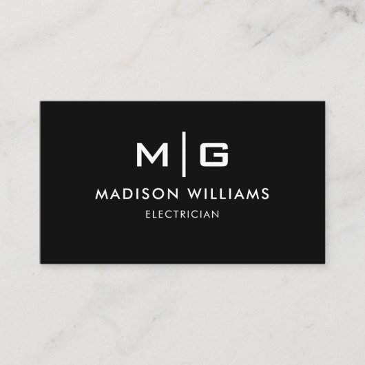 Aanpasbare Zwart-Wit Zakelijk Visitekaartje (Voorkant)