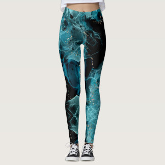 Aanpasbare Zwarte en Blauwe Leggings
