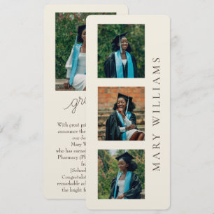 Aanpassbare diploma-aankondiging met foto's en tek kaart