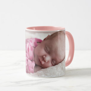 Aanpassen Aangepaste tekst Baby Fotokoffie roze aa Mok
