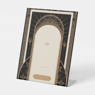 AANPASSEN: Art Deco stijl achtergrond menu Reclamebord Met Voetstuk