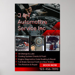 Aanpassen Auto Reparatie Garage Service Lijst Met Poster