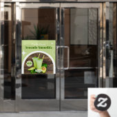 Aanpassen Avocado Smoothie Shop Promo Prijs Raamsticker (Kantoordeur)