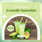 Aanpassen Avocado Smoothie Shop Promo Prijs Raamsticker (Vel 3)