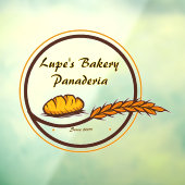 Aanpassen Bakery Shop Brood Grain Front Raamsticker (Vel 3)