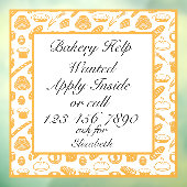 Aanpassen Bakkerij Help Gezochte Baker Baking Chef Raamsticker (Vel 3)