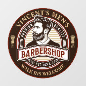 Aanpassen  Barber Shop Modern Cut Raamsticker (Vel)