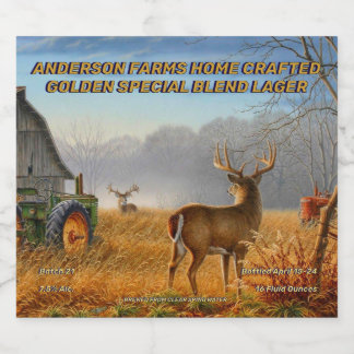 Aanpassen Big Buck Deer Barnyard Showdown Gedetail Bier Etiket