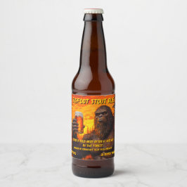 Aanpassen Bigfoot Drinkt Een Bier Bij Zonsondergan Etiket