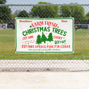 Aanpassen Boerderij Fresh Christmas Trees te koop Spandoek