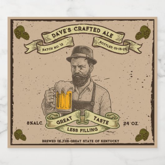 Aanpassen  Brouwen Batch Bottled Hops Bier Etiket (Enkel label)