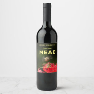 AANPASSEN. BUZZZING BEE DESIGN MEAD Honey Wijn Etiket