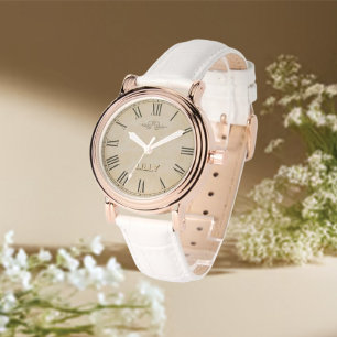 Aanpassen Chic Monogram Girly  Gold Horloge