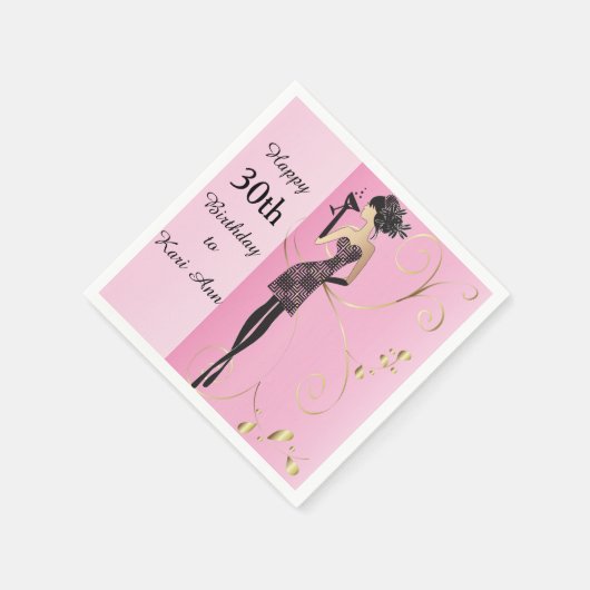 Aanpassen Classy Verjaardagsmeisje Servet (Hoek)