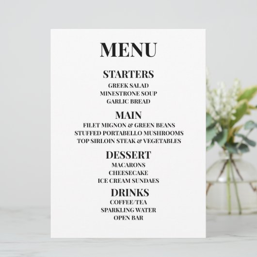 Aanpassen - Creëer Uw eigen aangepaste menu (Staand voorkant)