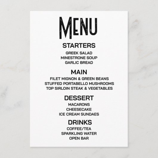 Aanpassen - Creëer Uw eigen aangepaste menu (Voorkant)