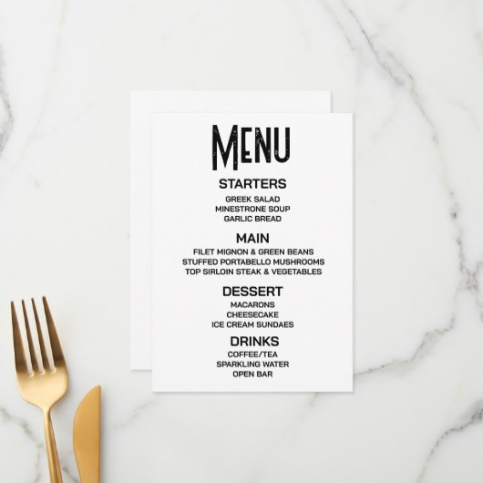 Aanpassen - Creëer Uw eigen aangepaste menu (Voorkant / Achterkant in situ)
