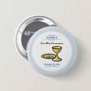 Aanpassen, Eerste Communie Lichaam en Bloed Ronde Button 5,7 Cm