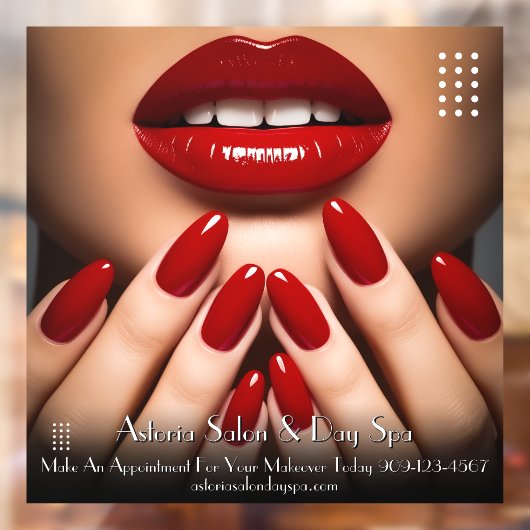 Aanpassen Elegant Nails Day Spa Make-up Salon Raamsticker (Vel 2)