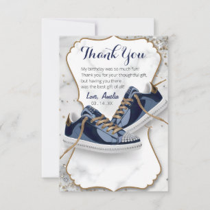 Aanpassen Elegant Verjaardag Sneaker Ball Party Bedankkaart