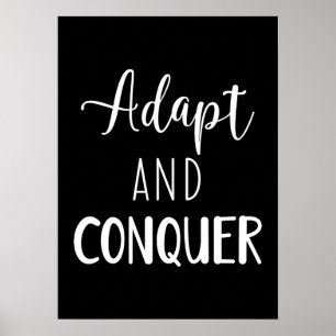 Aanpassen en veroveren - Gym, Hustle, Succes Poster