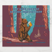 Aanpassen Fun Jouw tekst Home Brewed Grizzly Bier Etiket (Enkel label)