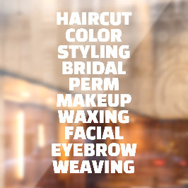 Aanpassen Hair Salon Spa Lijst van diensten groot Raamsticker