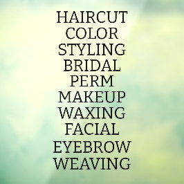 Aanpassen Hair Salon Spa Lijst van diensten groot Raamsticker