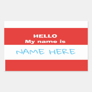 Aanpassen hallo mijn naam is sticker