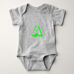 Aanpassen, initiaal monogram neon groen personalis romper