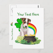 Aanpassen It Jack Russell Puppy St Pattys Day Kaar Briefkaart (Voorkant / Achterkant)