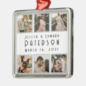 Aanpassen, liefdesfoto's Moderne persoonlijke cade Metalen Ornament (Links)