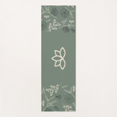 Aanpassen Logo Sage Green Lotus Botanical Pattern Yogamat (Voorkant)