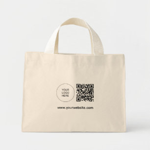 Aanpassen Logo Website Adres Sjabloon QR Code Mini Tote Bag