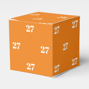Aanpassen met Initiaal sinaasappel cadeau voor wit Bedankdoosjes