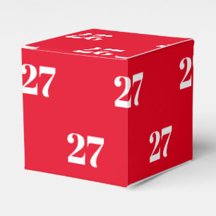 Aanpassen met Initiaal, White Letter Number red gi Bedankdoosjes