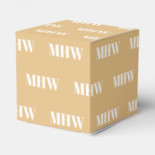 Aanpassen met Initiaal White monogram camel gift Bedankdoosjes (Achterkant)