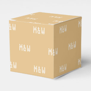 Aanpassen met Initiaal White monogram camel gift Bedankdoosjes