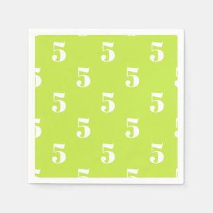 Aanpassen met Initiaal wit, kalk groen Letter-numm Servet