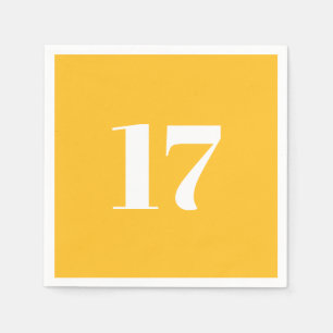 Aanpassen met Initiaal Witte Letter-nummer geel Servet