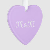 Aanpassen met Initiaal Witte-letternummerlavender Ornament (voorkant)