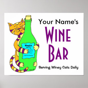 Aanpassen met jouw naam Wine Bar Poster