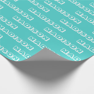Aanpassen met Naam, Tekst, Birthday Gift turquoise Cadeaupapier