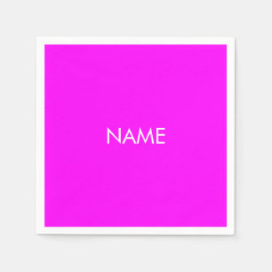 Aanpassen met naam, tekst minimalistisch magenta w servet